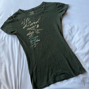 American Eagle Outfitters Dark Green Graphic Tee